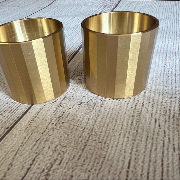 Sziqiqi Gold Metal Candle Holders – Set of 2 – NWOT – Modern Faceted Design - Picture 1 of 6